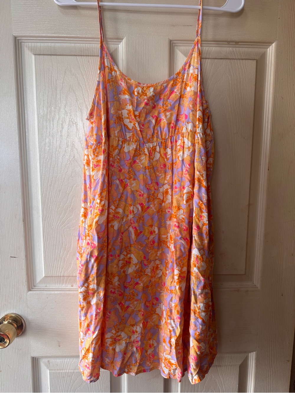 Floral Slip Dress in Orange & Lavender & Pink